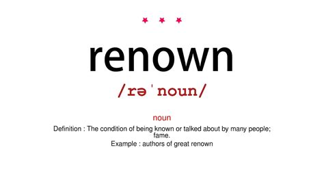 how to pronounce renown|More.